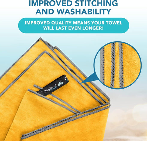 Backpacking, Youphoria Microfiber Travel Towel Fast Drying Lightweight - Quick Dry Towel for Camping, Beach, Hiking