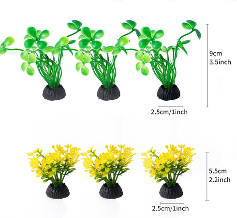 25 Pack Artificial Aquarium Plants, Small Size 4 Inch Fish Tank Decorations, Plastic Blue