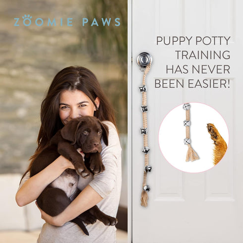 Hanging Door Bells for Potty Training, Decorative Dog Door Bells for Puppies, Pet Supplies, Silver Jingle Bells, 1-Pk