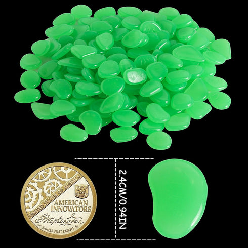150 PCS Luminous Stones - Green Glow Rocks for DIY Aquarium Fish Tank, Garden Path, and Lawn Decor