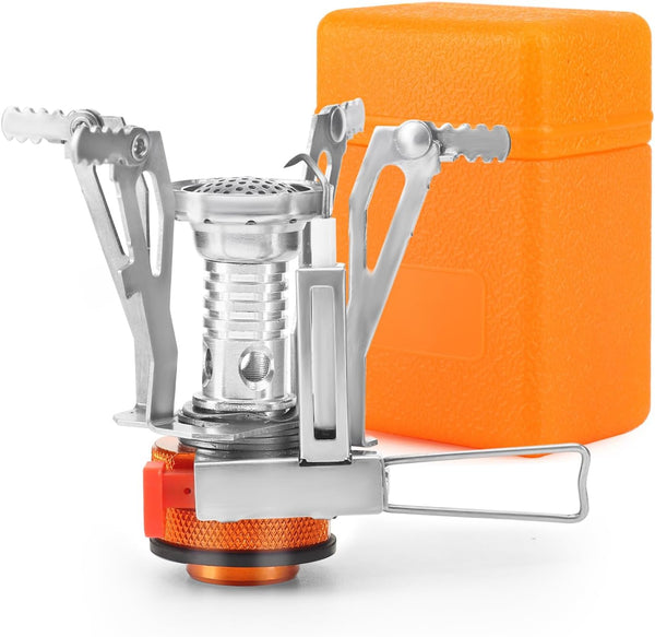 Portable Camping Stove, Specialized Backpacking Stove with Piezo Ignition, Wind-Resistance for Outdoor Cooking