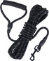 Vivifying Long Dog Leash, 20ft Reflective Training Leash for Outside, Soft Handle for Beach and Swimming (Black)