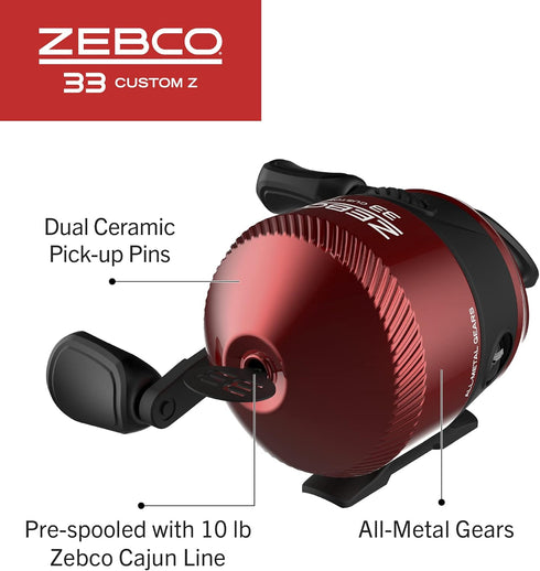 Zebco 33 Custom-Z Fishing Rod Combo with 6-Foot Fiberglass Rod, Quickset Anti-Reverse Reel & Bite Alert