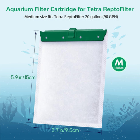 Medium Replacement Filter Cartridge for Tetra Whisper Bio-Bag Power Filters, Tetra ReptoFilter Cartridges
