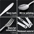 DOPENSPI 3PCS Set Set Backpacking Camping Utensil with Carrying Bag, Stainless Steel Camp Flatware Ultralight Fork