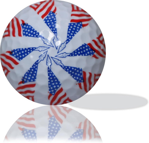 GBM Set of 12 Patriotic Golf Balls - American Flag Design with Stars & Stripes Pattern