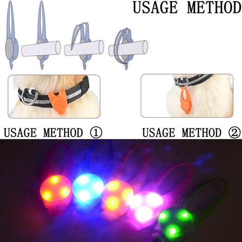 5-Pack LED Light Up Dog Collar Light, Waterproof Pet Safety Strobe Lights for Large Medium Small Dogs at Night