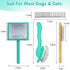 Large Green Dog Brush for Medium to Long Haired Pets, Slicker Brush Removes Loose Hair, Tangles, and Knots