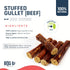 5-6 Inch 10 Count, Stuffed Beef Jerky Sticks, Premium All-Natural Gullet Chews, High-Protein, Easily Digestible