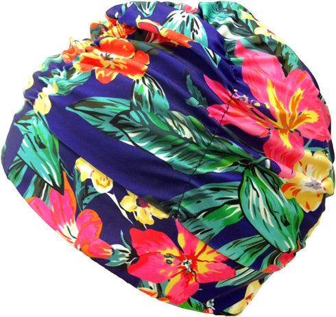 Honbay Pleated Swimming Cap, Long Hair Swim Cap Bathing Cap, Non-Waterproof (Canna)