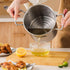Shurhome 3 Stainless Steel Quart Frying Pots with Vent Glass Cover Ergonomic Handle Suitable for Chicken Fish Onion