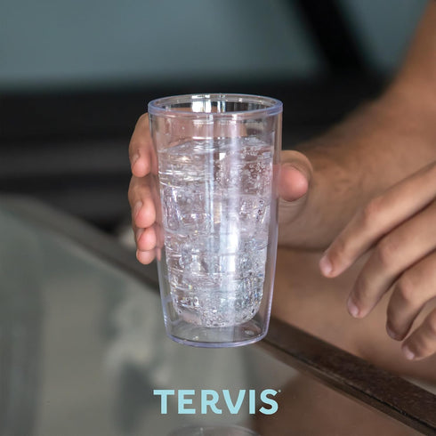 Tervis 16oz Texas State Flag Colossal Double Walled Insulated Tumbler Travel Cup - Made in USA, Clear