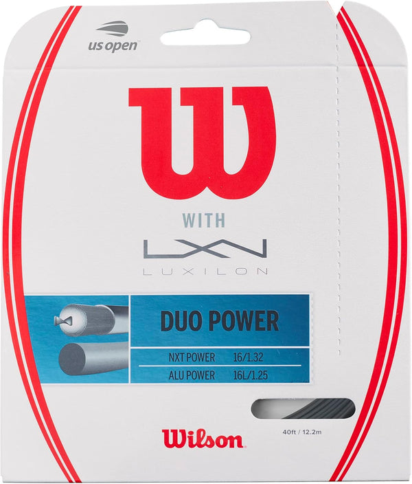 WILSON Duo Tennis String Set, Yellow, Bronze and Grey