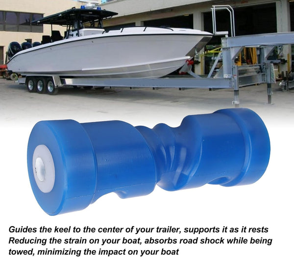 8inch 0.67in Self Centering Keel Roller Bow Stop Heavy Duty PU Trailer Roller Bow Stop Center Aperture for Boat Trailer