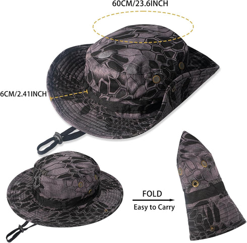 Rosoz Sun Hats for Men Women Boonie Hat UPF 50+ Bucket Hat Wide Brim UV Protection Fishing Hiking Safari Outdoor Hats