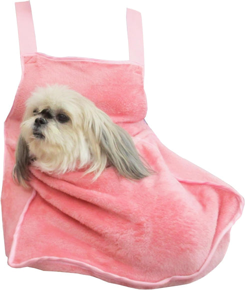 Pet Dog Cat Carrier for Travel, Shoulder Bag Sling Front Backpack Soft Plush Handmade (Pink), Medium