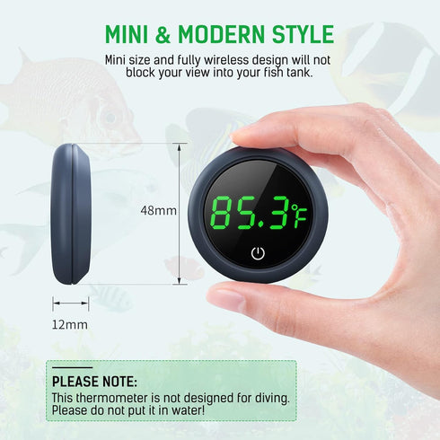 Fish Tank Digital Thermometer, Accurate LED Display for Aquarium Temperature Measurement