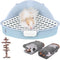 RUBYHOME Triangle Potty Trainer Pet Pan for Baby Rabbit, Chinchillas, Small Guinea Pigs, Ferret, Galesaur, Corner