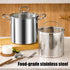 Shurhome 3 Stainless Steel Quart Frying Pots with Vent Glass Cover Ergonomic Handle Suitable for Chicken Fish Onion