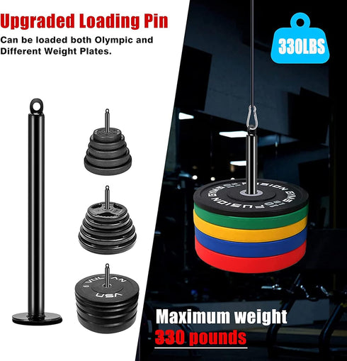 Upgraded Cable Pulley System - DIY LAT and Lift Weight Pulley Machine Attachment for Home Gym