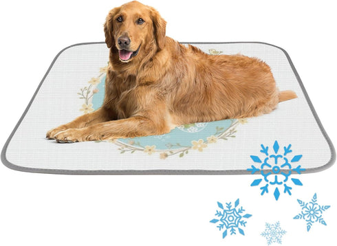 imiBBWQu Cooling Dog Bed Cute Easter Eggs Bunny Green Dog Cooling Mat Washable
