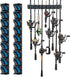 PLUSINNO 2 Pack Vertical Fishing Rod Rack - Wall Mounted Holders for 18 Rods