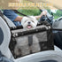 PetsHome Foldable Dog Car Seat, Waterproof Oxford Travel Bag for Small to Medium Dogs, Pattern Black