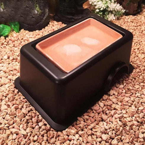 Tfwadmx Reptile Hide Box, Gecko Hideout and Cave with Water Supply for Lizards, Snakes, and Frogs