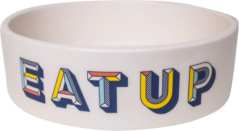 Park Life Designs - Ceramic Bowl for Dogs, Cats and Pets, Stylish Retro Design, Heavyweight and Non Slip, Chew Proof,