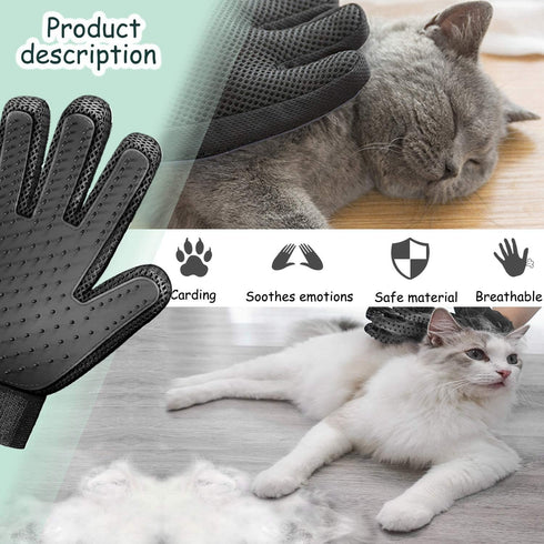 Grooming Glove for Deshedding, Efficient Pet Hair Remover Brush for Dogs and Cats