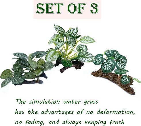 Artificial Fish Tank Plants Silk Aquarium Plant Aquatic Water Grass Foreground Decor (3PCS Green Grasses) by M2cbridge