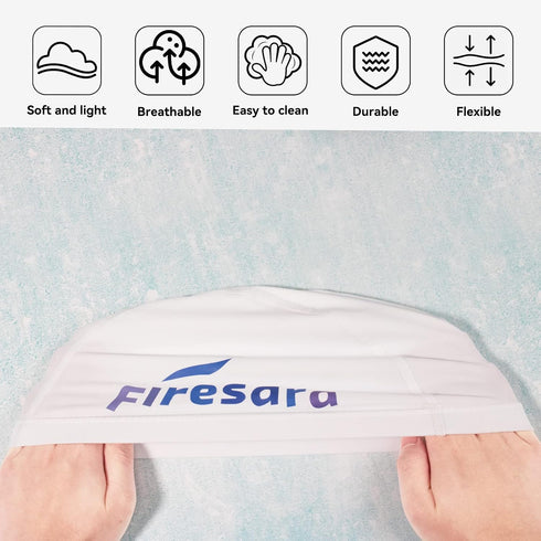 Firesara Fabric Swim Cap, High Elasticity Swimming Cap for Long Short Hair, One Size for Women Kids