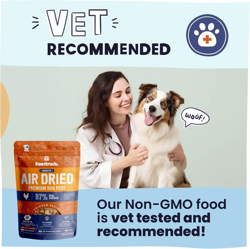 Pawstruck All Natural Air Dried Dog Food with Real Chicken - Grain Free, Made in USA, Non-GMO, High Protein Limited
