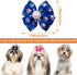 PET SHOW Bowknot Dog Hair Bows with French Barrette Clips Pet Puppies Yorkie Teddy Grooming Hair Accessories Pack of 10 (Paw Bone Printed)