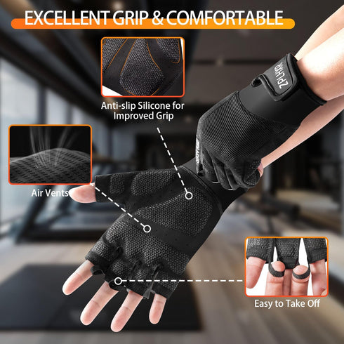 ZPLHXR Workout Gloves for Men and Women, Gym Gloves for Weight Lifting, Exercise, Cycling, Training & Fitness