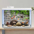 AWERT 24x16 inches Stone Brick Wall Aquarium Background with Rock and Spring Leaves for Fish Tank