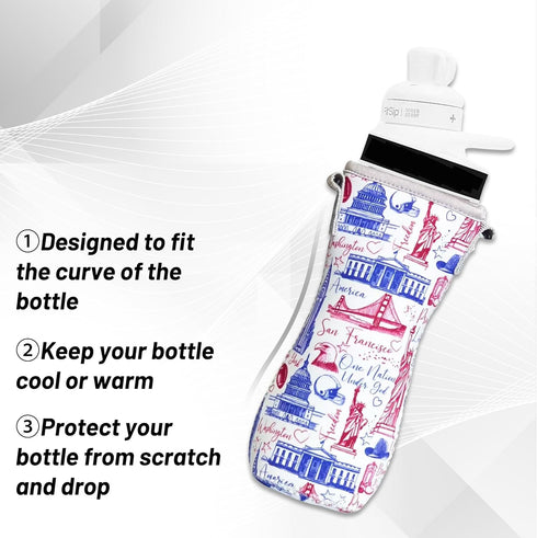 ARefugen 2Pcs 22 oz Sleeve Fit for Cirkul Water Bottle - Neoprene Insulated Sleeve for Plastic Glass Stainless Steel