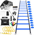 GHB Football Training Equipment Set - 4 Agility Hurdles, 20ft Speed Ladder, 12 Disc Cones, Jump Rope & Resistance Bands