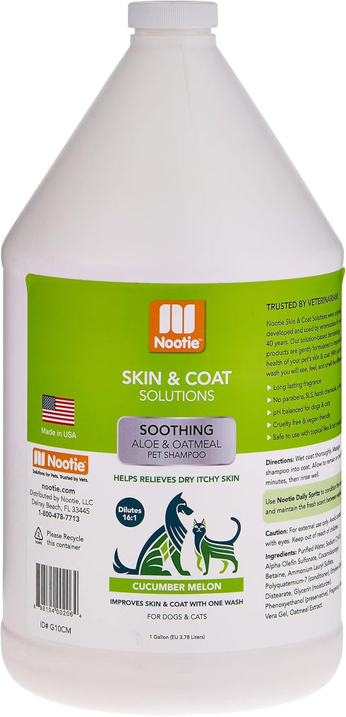 Conditions-1 Nootie Aloe&Oatmeal Pet Shampoo for Sensitive Skin-Long lasting Cucumber Melon Shampoo-Helps Relieve Dry