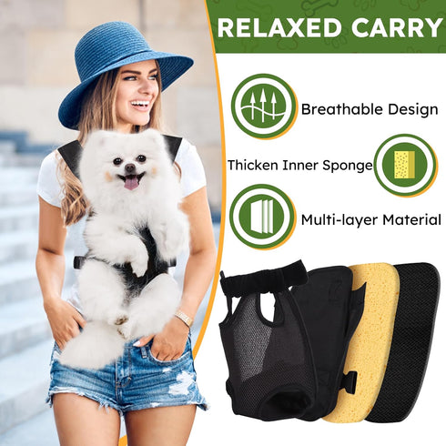 Pet Carrier Backpack, Adjustable Hands-Free Dog Carrier for Small Dogs & Rabbits, Ideal for Hiking & Travel