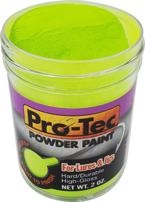 Pro Tec Powder Paint Bundle, Green Chartreuse - 3-Pack, 2 Oz Powder Lure Paint for Fishing