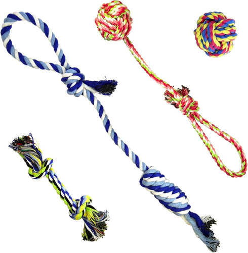 Puppy Dog Pet Rope Toys Set of 4 for Small to Medium Dogs