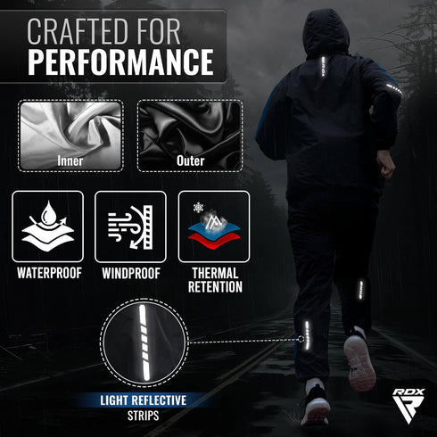 100 Slimming RDX Sauna Suit Weight Loss, REACH OEKO TEX CERTIFIED, Sweat Jacket with Hood, Body Fitness Workout Men
