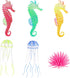 Lpraer 6 Pieces Glow Floating Jellyfish, Seahorse, Anemones Aquarium Decorations for Fish Tank