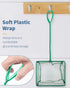Pawfly Aquarium Fish Net with Braided Metal Handle, Square Soft Mesh Cleaning Net for Fish Tanks