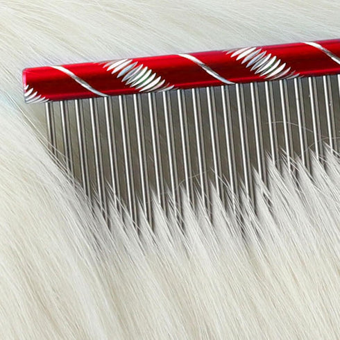 Dog Comb By MEKBOK - Grooming Tool for Medium to Thick Coats - 8 Inch Length with Rounded Spine for Cats and Dogs