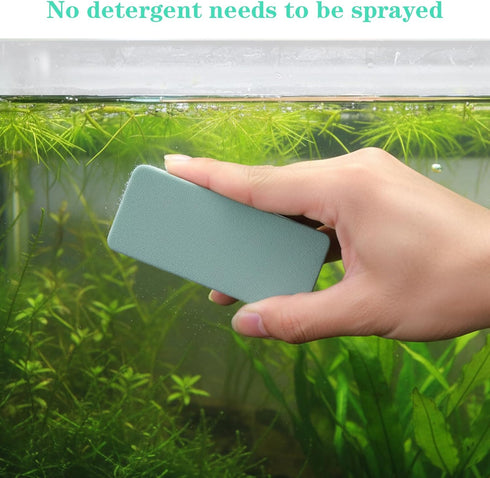 Psiriol 3Pack (3.5"x1.54"x0.51") Fish Tank Cleaning Tools, Aquarium Double Sided Sponge Brush, Aquarium Glass Cleaner