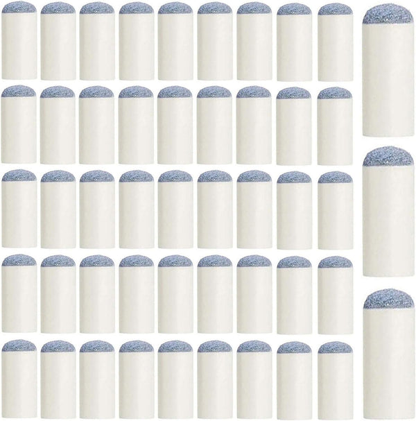 Kenkio 50 Pieces 13 mm Slip-on Billiard Pool Cue Tips Replacements