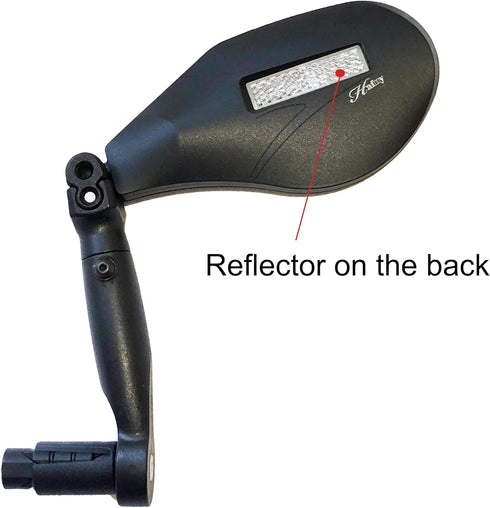 Hafny New Handlebar Bike Mirror - HD, Blast-Resistant Glass Lens, Left Side Bar End Fitting