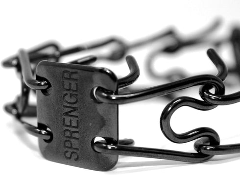 Herm Sprenger Black Stainless Steel Prong Dog Training Collar, Ultra-Plus Pet Pinch No-Pull Collar Made in Germany